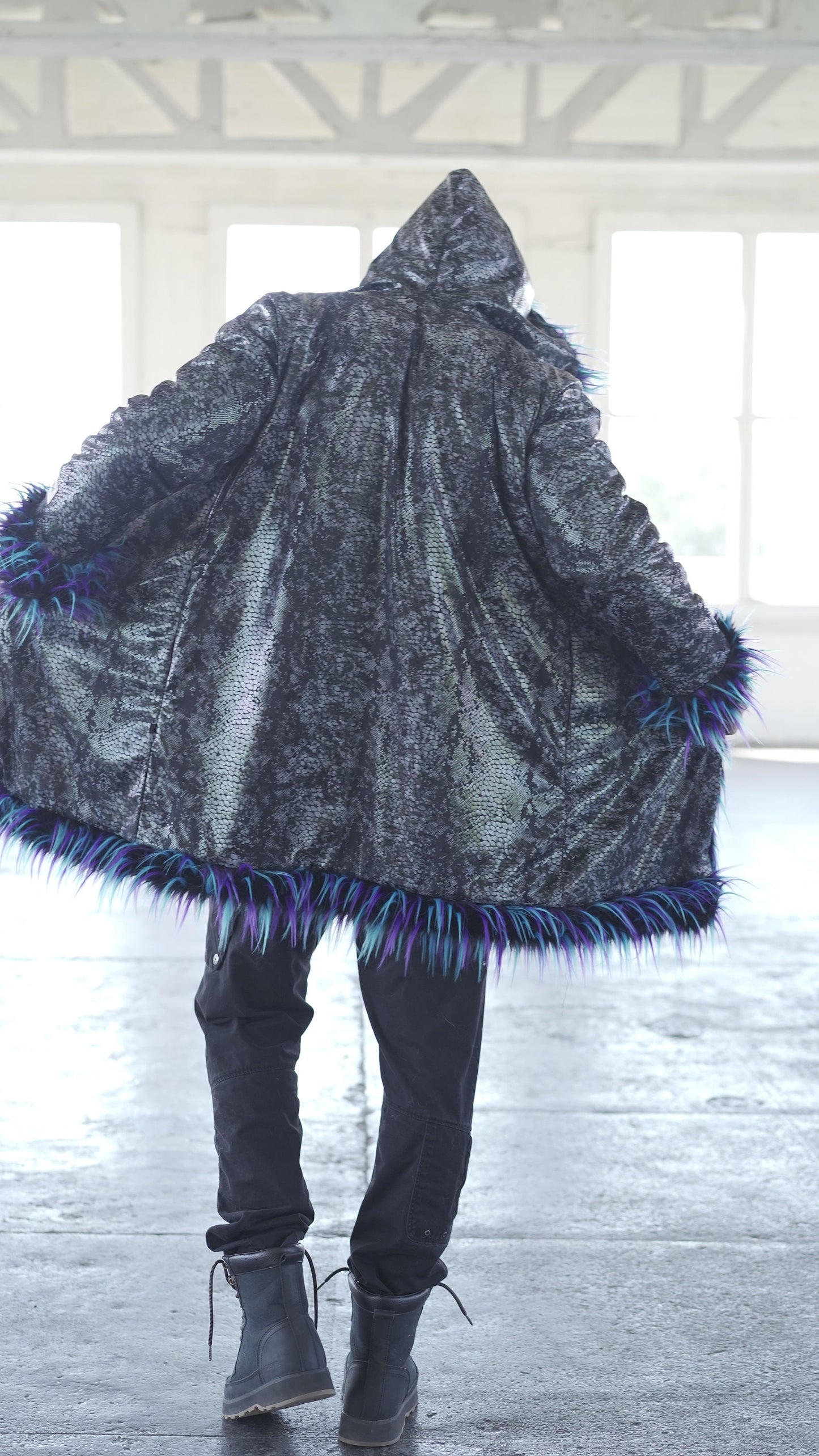 BLUE MONSTER Fur Coat