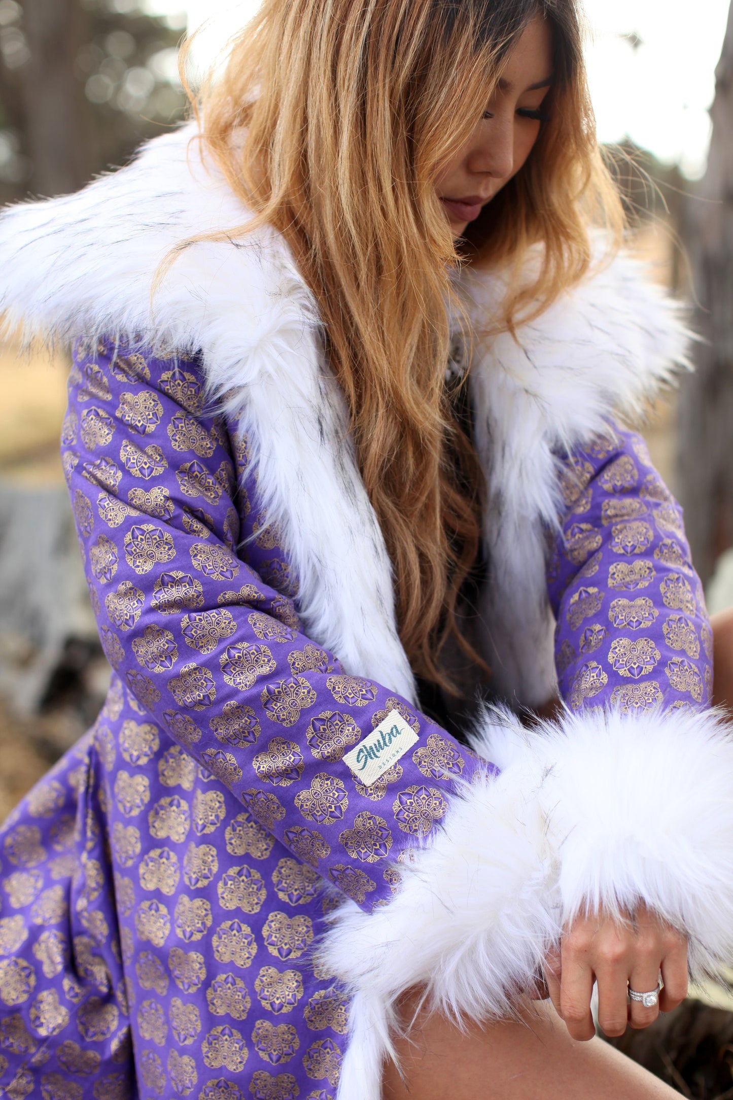 MAYAN FLOWER Fur Coat