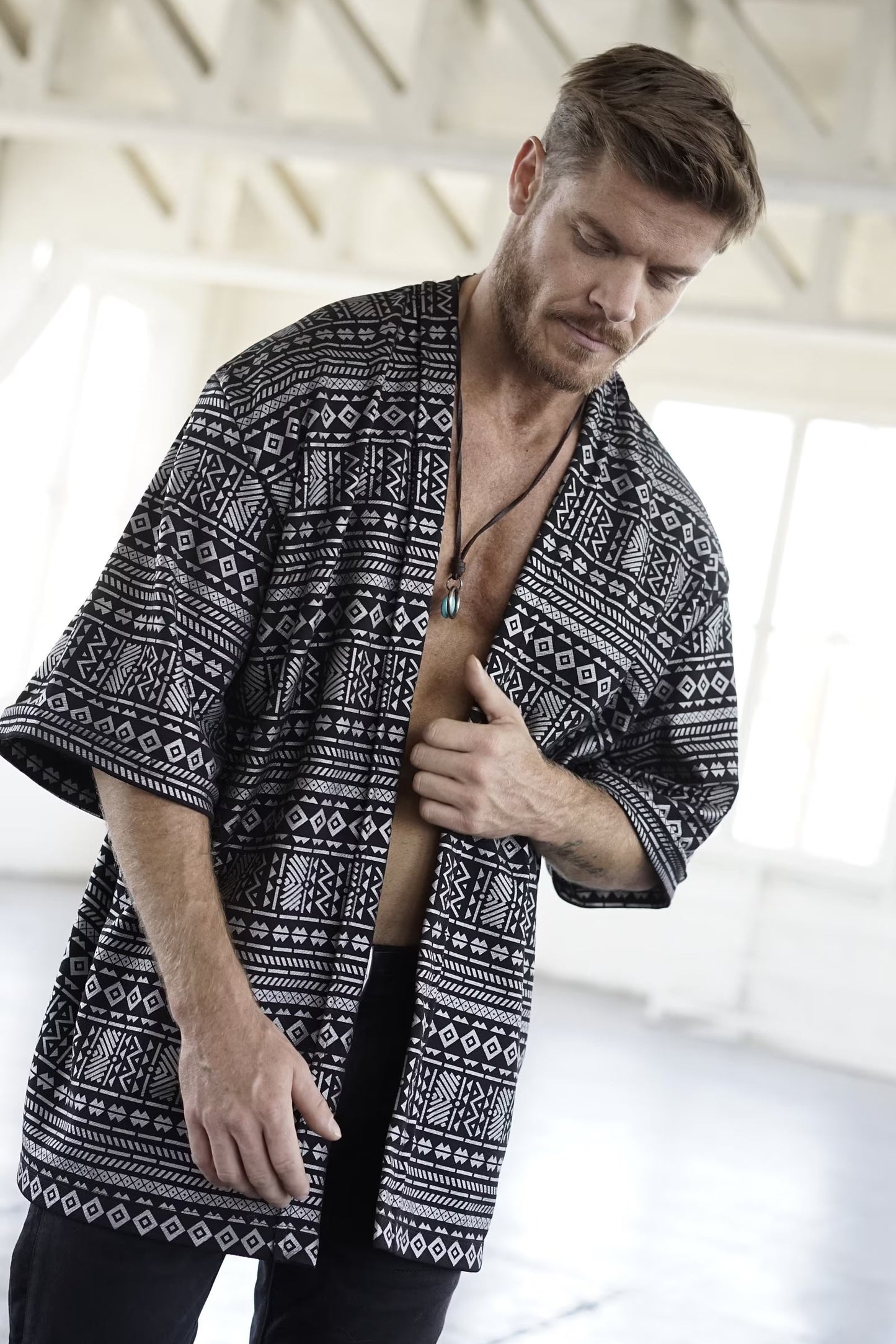 Matte Silver Tribal Kimono