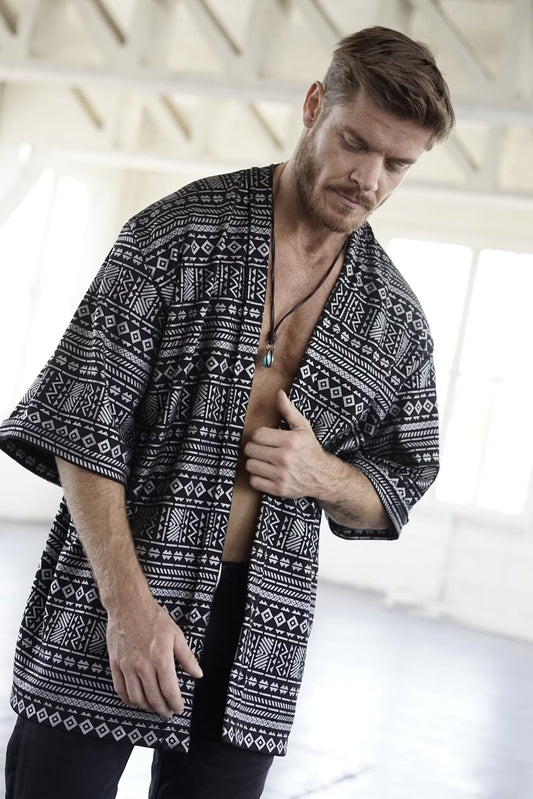 Matte Silver Tribal Kimono