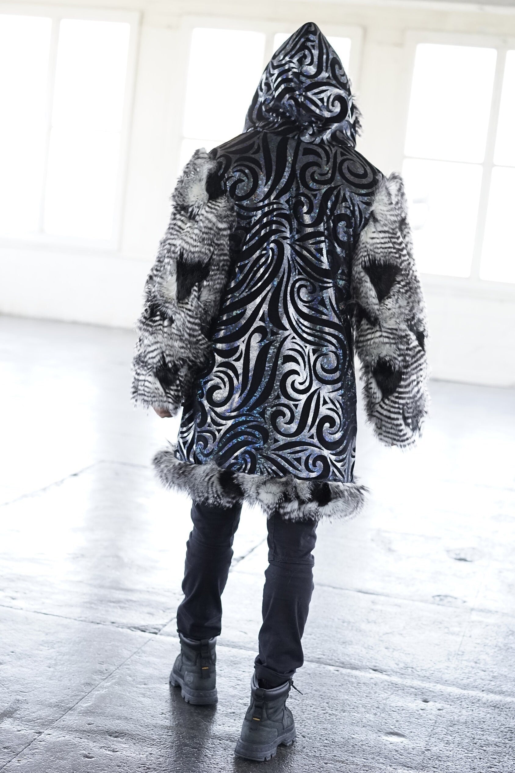 Feathered Night Fur Coat