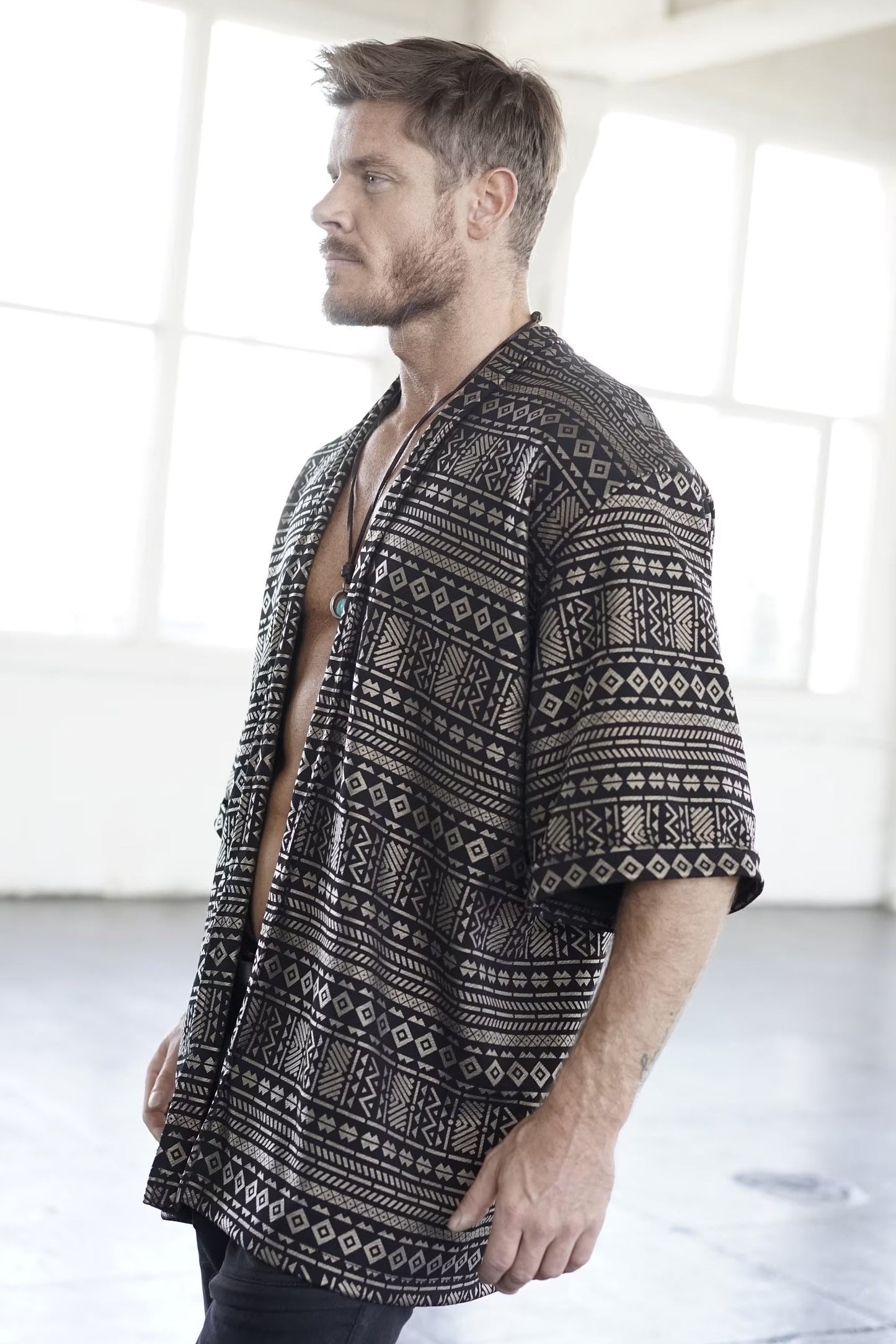 Matte Gold Tribal Kimono