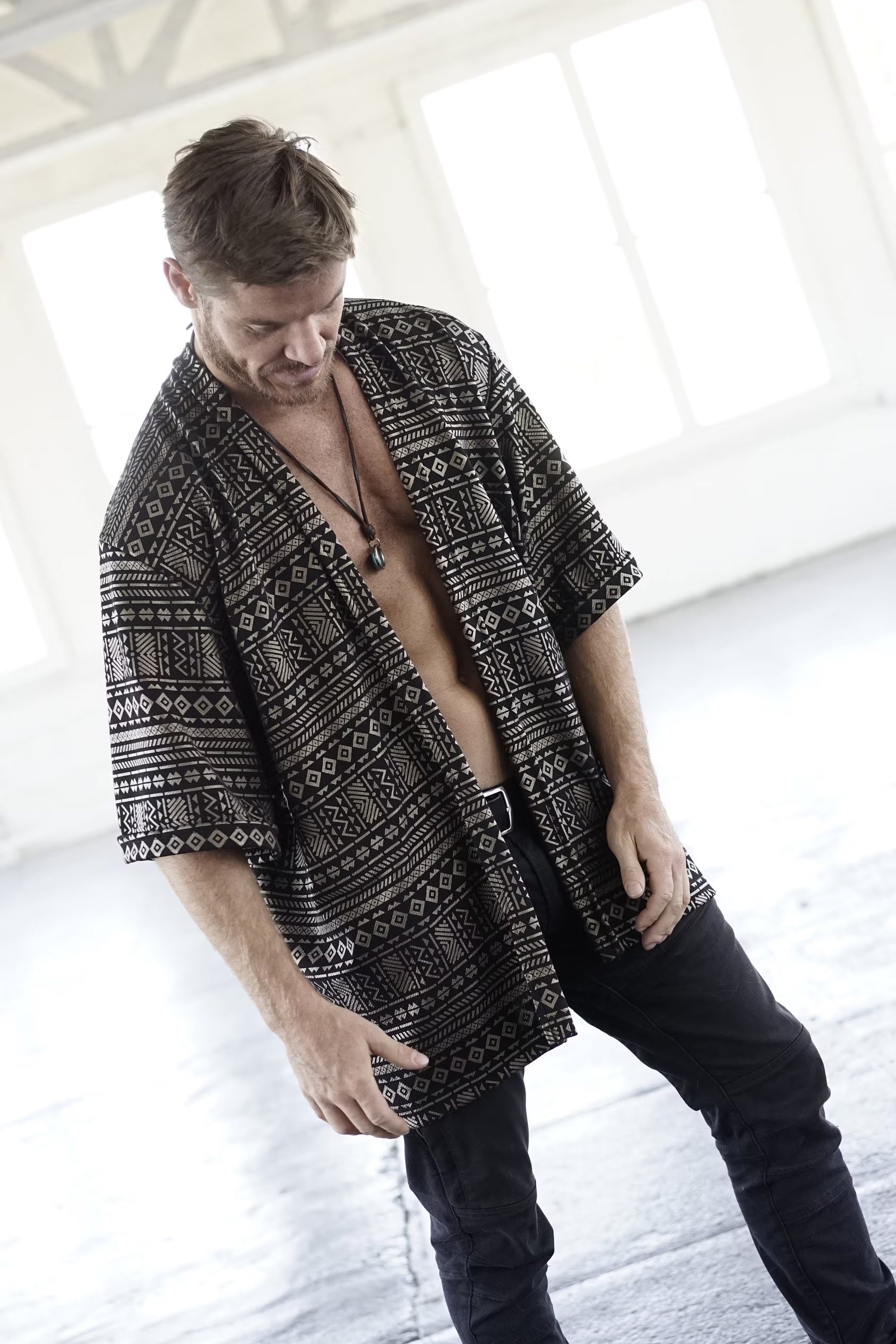 Matte Gold Tribal Kimono