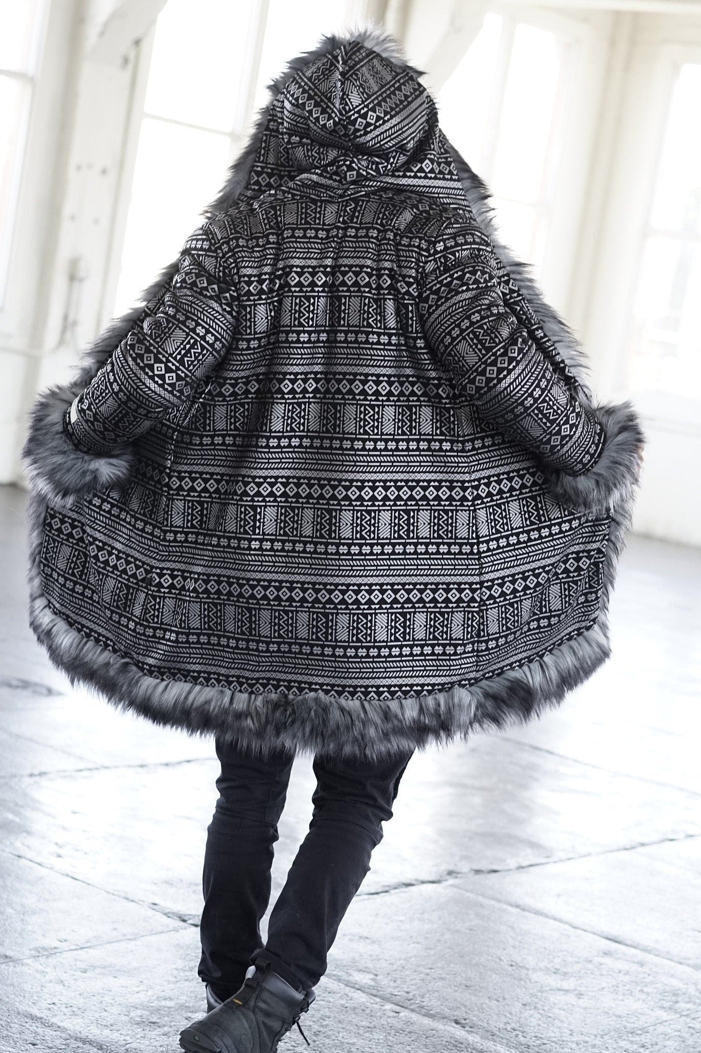 Silver Ritual Fur Coat