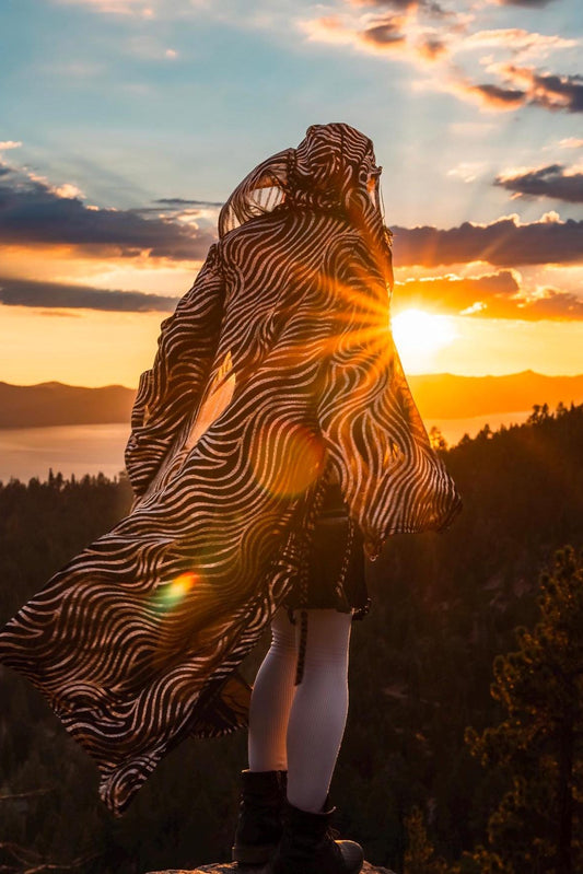 Golden Magician Hooded Kimono for Women