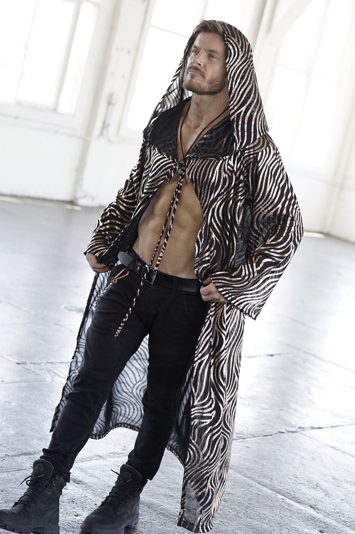 Golden Magician Hooded Kimono for Men